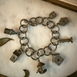 Charming Silver Birdhouse Bracelet